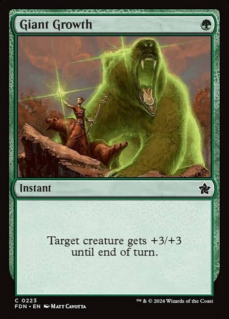 Magic the gathering (Forest) Giant Growth #0223 - Foundations - MTG Card (English) Common