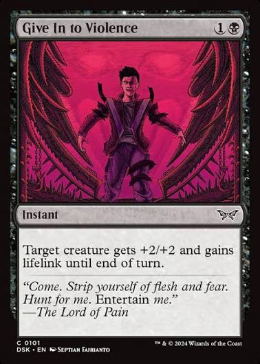 Magic the gathering (Swamp) Give in to Violence #0101 - Duskmourn: House of Horror - MTG Card (English) Common