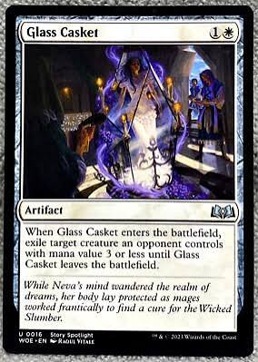 Magic the gathering (Plains) Glass Casket #0016 - Wilds of Eldraine - MTG Card (English) Uncommon