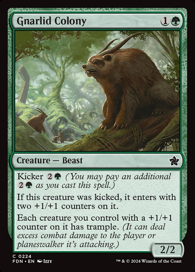 Magic the gathering (Forest) Gnarlid Colony #0224 - Foundations - MTG Card (English) Common