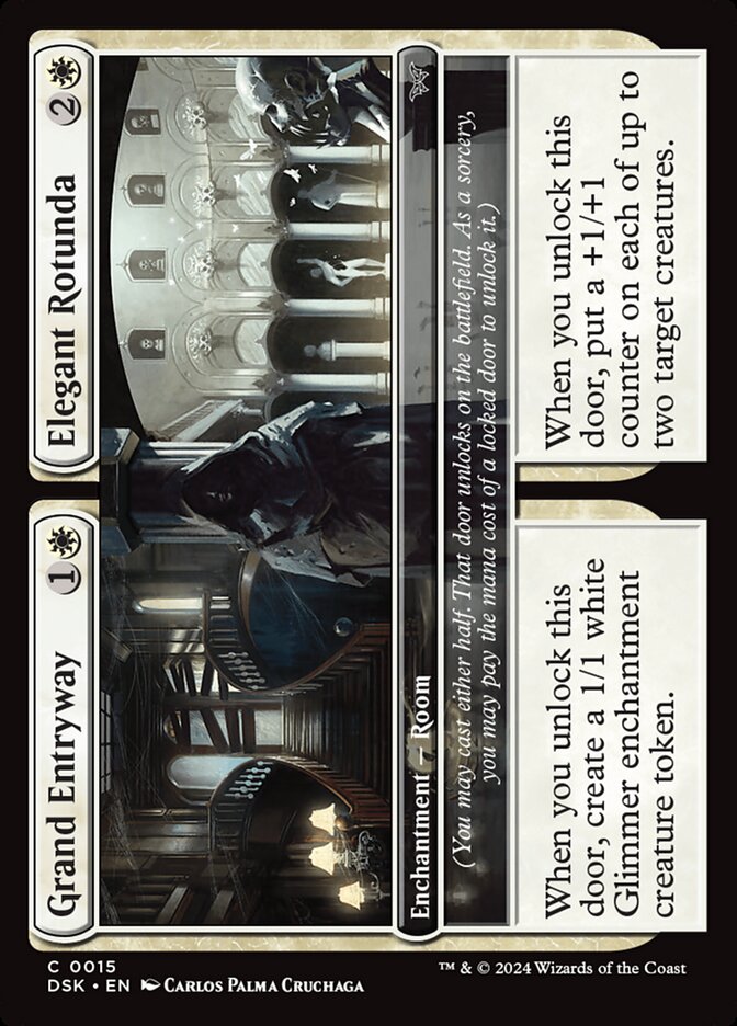 Magic the gathering (Plains) Grand Entryway // Elegant Rotunda #0015 - Duskmourn: House of Horror - MTG Card (English) Common
