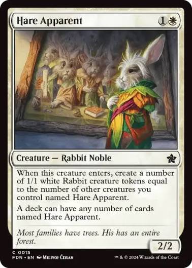 Magic the gathering (Plains) Hare Apparent #0015 - Foundations - MTG Card (English) Common