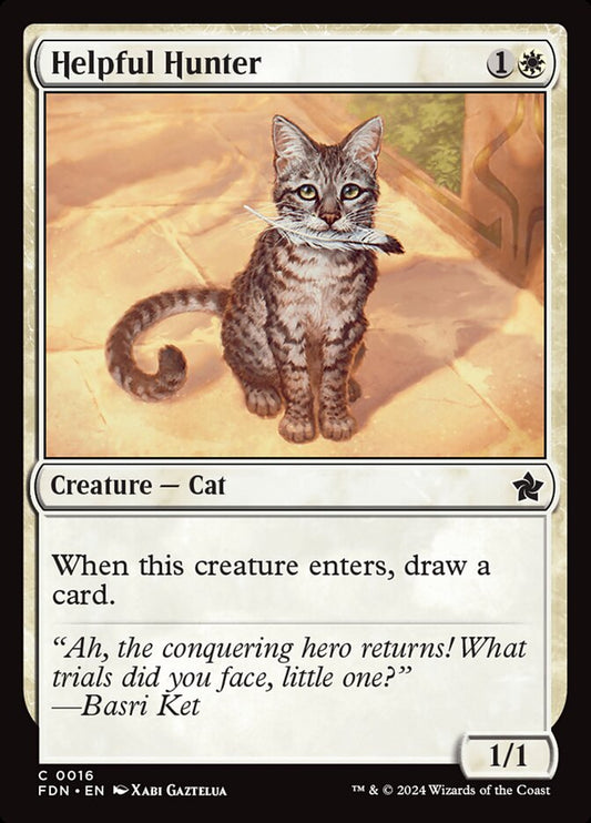 Magic the gathering (Plains) Helpful Hunter #0016 - Foundations - MTG Card (English) Common
