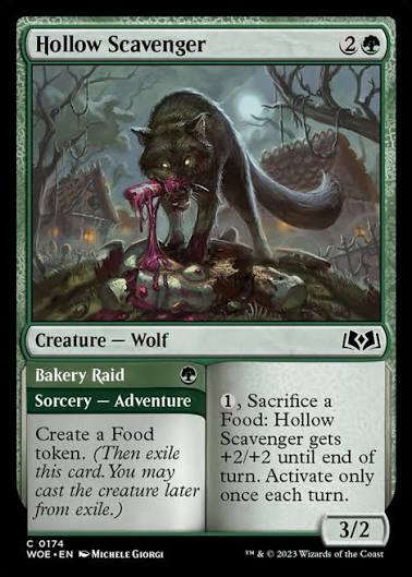 Magic the gathering (Forest) Hollow Scavenger // Bakery Raid #0174 - Wilds of Eldraine - MTG Card (English) Common