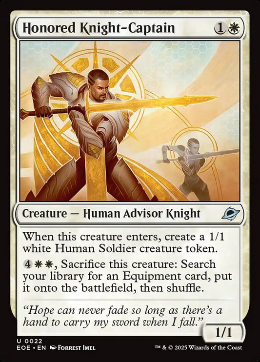 Magic the gathering (Plains) Honored Knight-Captain #0022 - Edge of Eternities - MTG Card (English) Uncommon