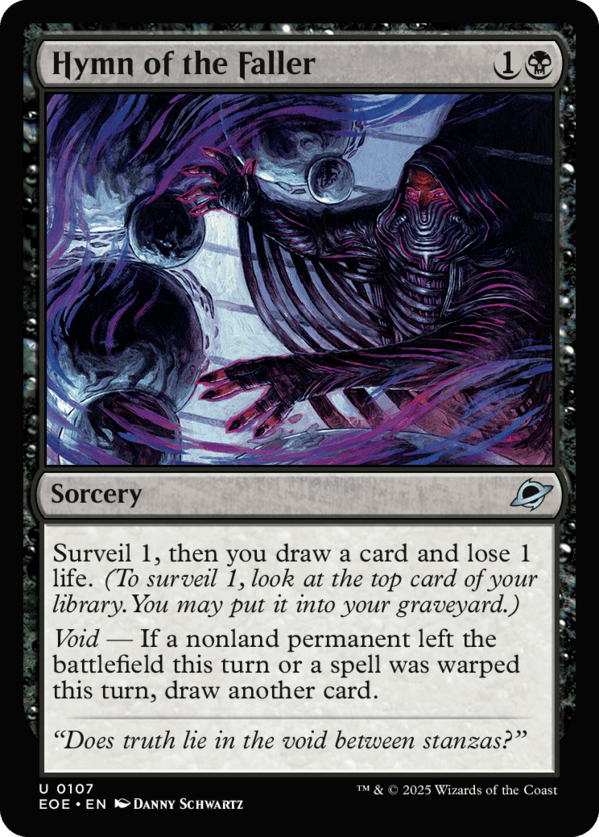 Magic the gathering (Swamp) Hymn of the Faller #0107 - Edge of Eternities - MTG Card (English) Uncommon