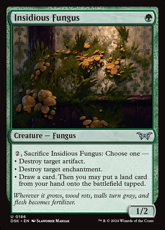 Magic the gathering (Forest) Insidious Fungus #0186 - Duskmourn: House of Horror - MTG Card (English) Uncommon