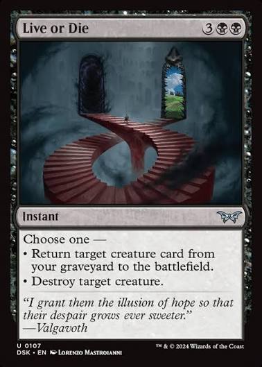 Magic the gathering (Swamp) Live or Die #0107 - Duskmourn: House of Horror - MTG Card (English) Uncommon
