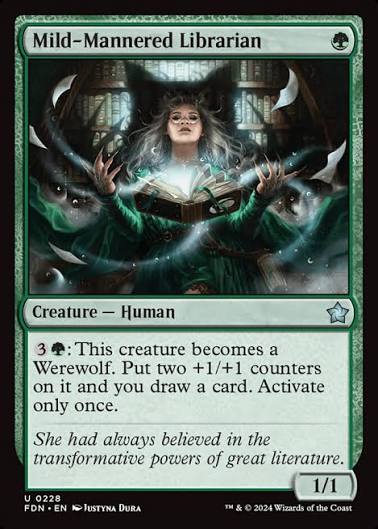 Magic the gathering (Forest) Mild-Mannered Librarian #0228 - Foundations - MTG Card (English) Uncommon