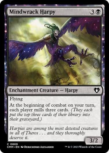 Magic the gathering (Swamp) Mindwrack Harpy #0869 - Commander Masters - MTG Card (English) Common