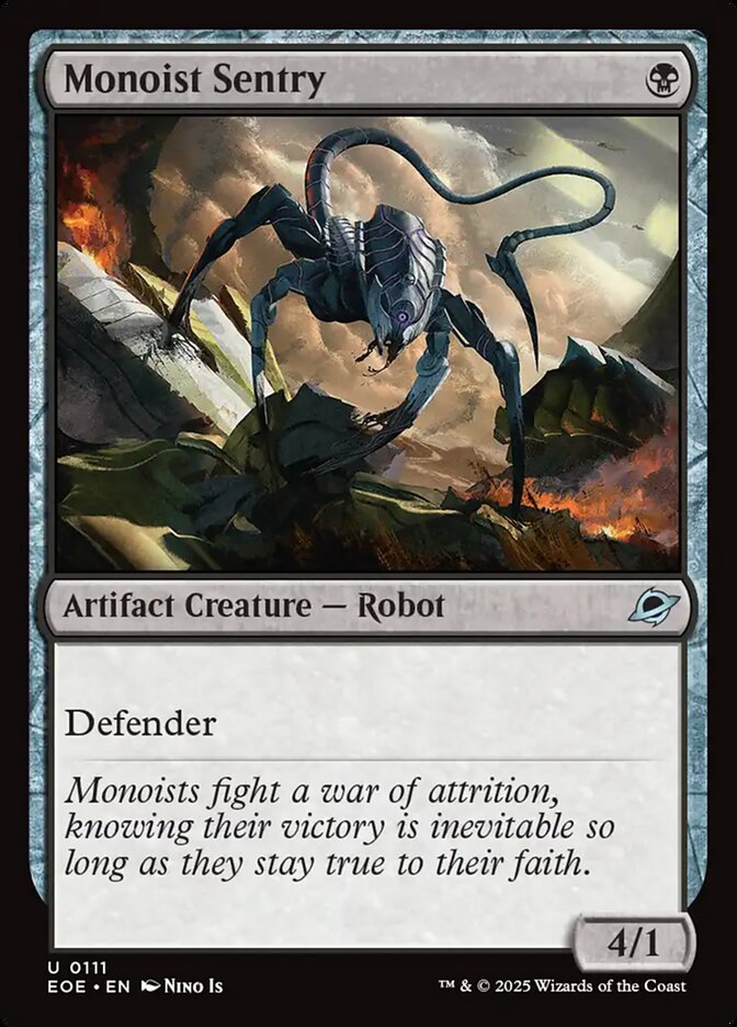 Magic the gathering (Swamp) Monoist Sentry #0111 - Edge of Eternities - MTG Card (English) Uncommon