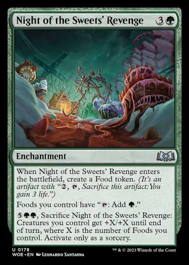 Magic the gathering (Forest) Night of the sweets' Revenge #0178 - Wilds of Eldraine - MTG Card (English) Uncommon