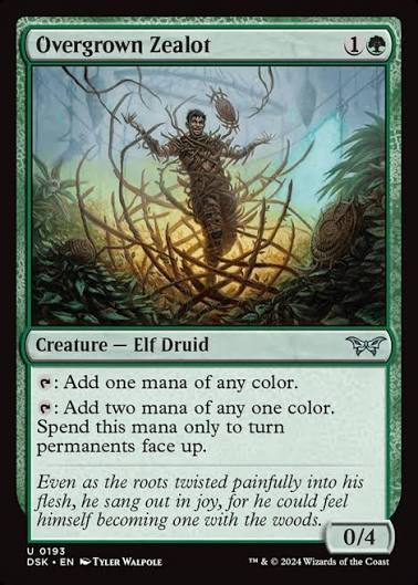 Magic the gathering (Forest) Overgrown Zealot #0193 - Duskmourn: House of Horror - MTG Card (English) Uncommon