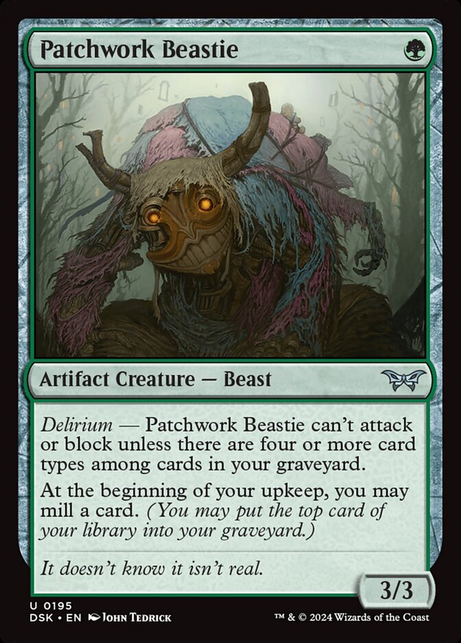 Magic the gathering (Forest) Patchwork Beastie #0195 - Duskmourn: House of Horror - MTG Card (English) Uncommon