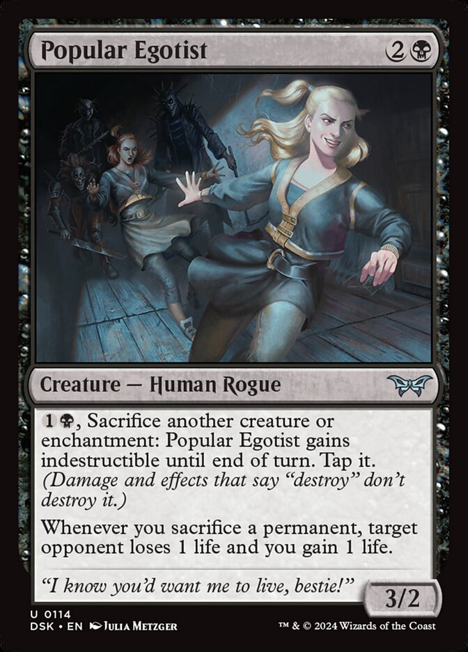 Magic the gathering (Swamp) Popular Egotist #0114 - Duskmourn: House of Horror - MTG Card (English) Uncommon