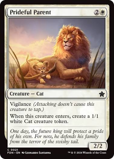Magic the gathering (Plains) Prideful Parent #0021 - Foundations - MTG Card (English) Common