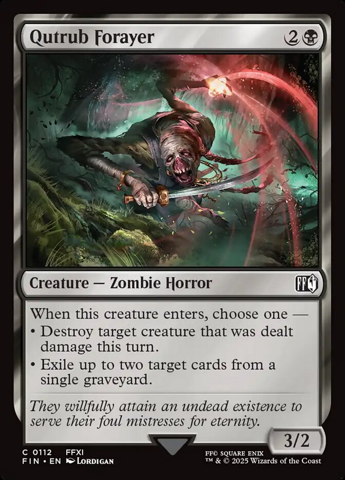 Magic the gathering (Swamp) Qutrub Forayer #0112 - FINAL FANTASY - MTG Card (English) Common