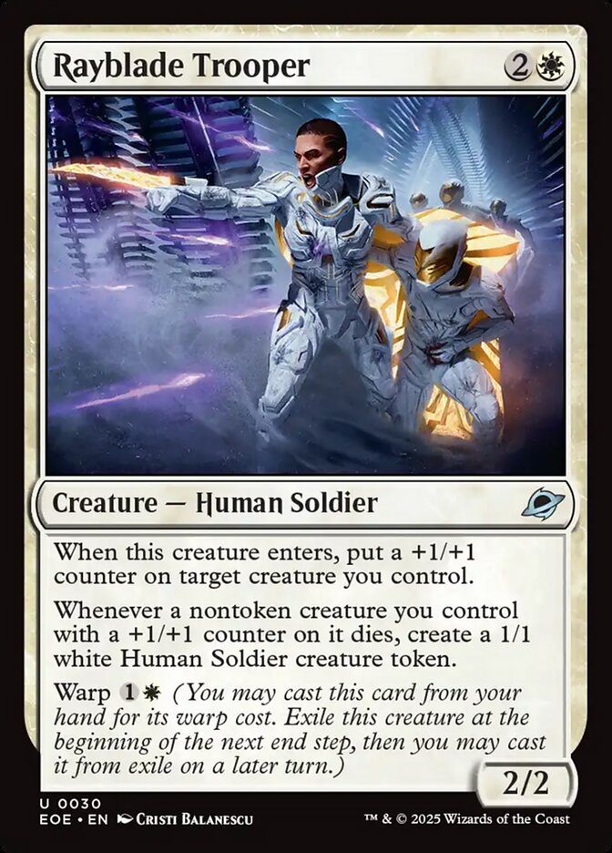 Magic the gathering (Plains) Rayblade Trooper #0030 - Edge of Eternities - MTG Card (English) Uncommon