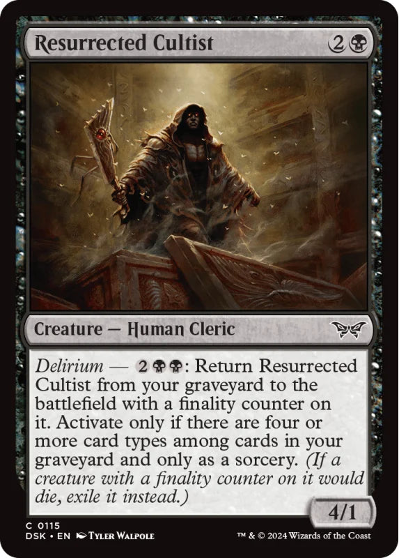 Magic the gathering (Swamp) Resurrected Cultist #0115 - Duskmourn: House of Horror - MTG Card (English) Common