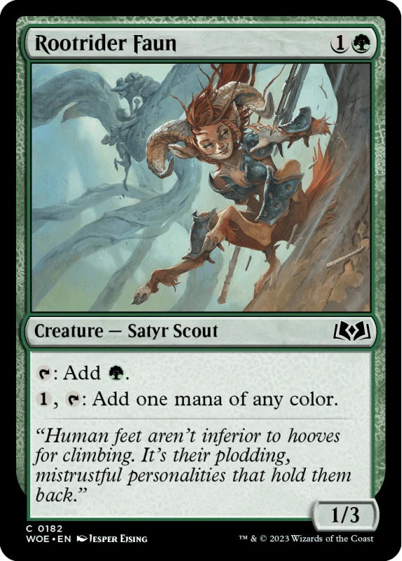 Magic the gathering (Forest) Rootrider Faun #0182 - Wilds of Eldraine - MTG Card (English) Common