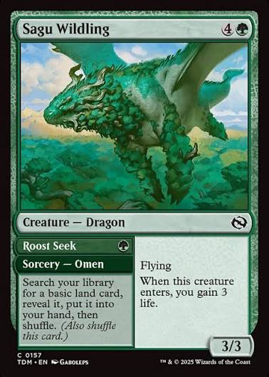 Magic the gathering (Forest) Sagu Wildling #0157 - Tarkir: Dragonstorm - MTG Card (English) Common