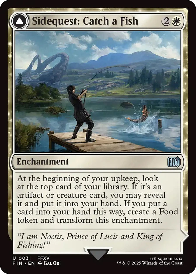 Magic the gathering (Plains) Sidequest: Catch a Fish #0031 - FINAL FANTASY - MTG Card (English) Uncommon