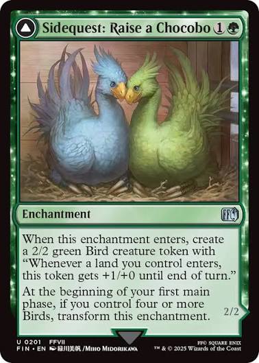 Magic the gathering (Forest) Sidequest: Raise a Chocobo // Black Chocobo #0201 - FINAL FANTASY - MTG Card (English) Uncommon