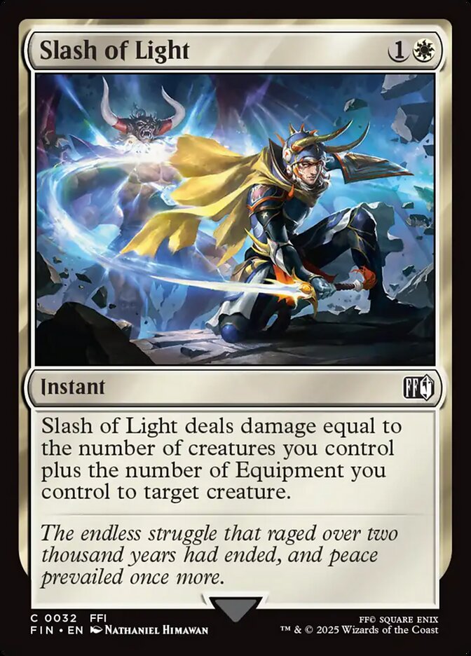 Magic the gathering (Plains) Slash of light #0032 - FINAL FANTASY - MTG Card (English) Common
