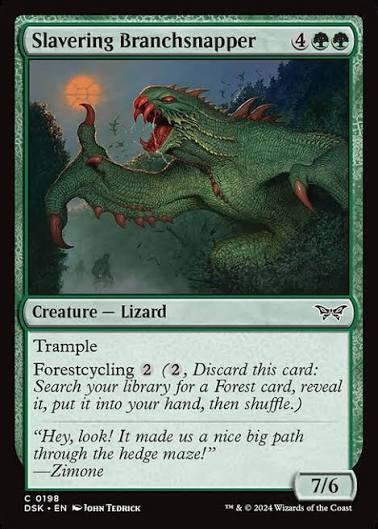Magic the gathering (Forest) Slavering Branchsnapper #0198 - Duskmourn: House of Horror - MTG Card (English) Common
