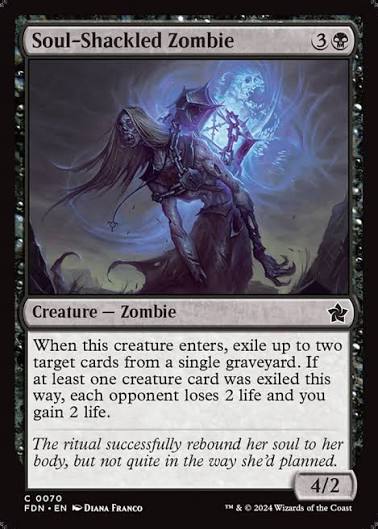 Magic the gathering (Swamp) Soul-Shackled Zombie #0070 - Foundations - MTG Card (English) Common