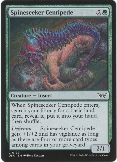 Magic the gathering (Forest) Spineseeker Centipede #0199 - Duskmourn: House of Horror - MTG Card (English) Common