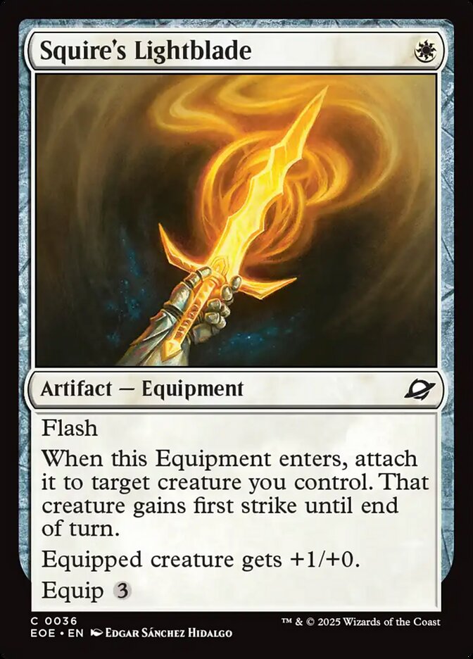 Magic the gathering (Plains) Squire's Lightblade #0036 - Edge of Eternities - MTG Card (English) Uncommon