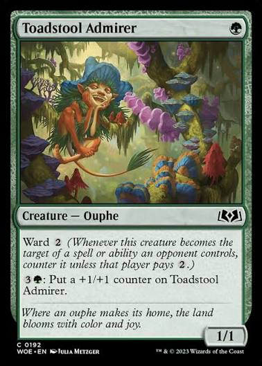 Magic the gathering (Forest) Toadstool Admirer #0192 - Wilds of Eldraine - MTG Card (English) Common