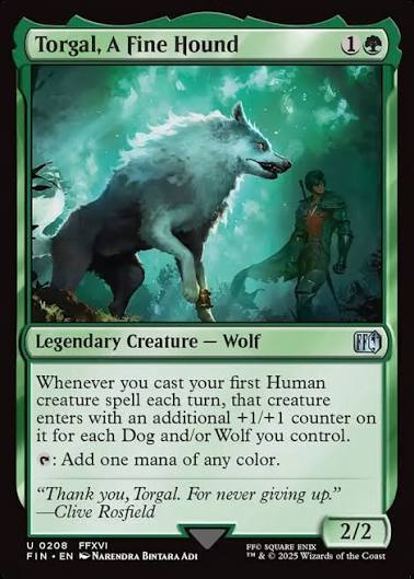 Magic the gathering (Forest) Torgal, A fine Hound #0208 - FINAL FANTASY - MTG Card (English) Uncommon