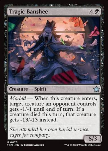 Magic the gathering (Swamp) Tragic Banshee #0073 - Foundations - MTG Card (English) Uncommon