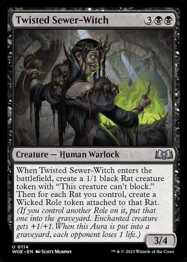 Magic the gathering (Swamp) Twisted Sewer-Witch #0114 - Wilds of Eldraine - MTG Card (English) Uncommon