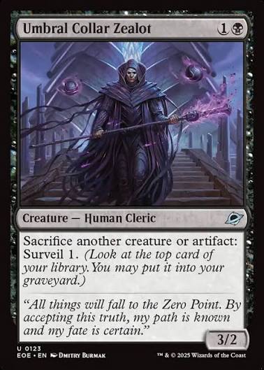 Magic the gathering (Swamp) Umbral Collar Zealot #0123 - Edge of Eternities - MTG Card (English) Uncommon
