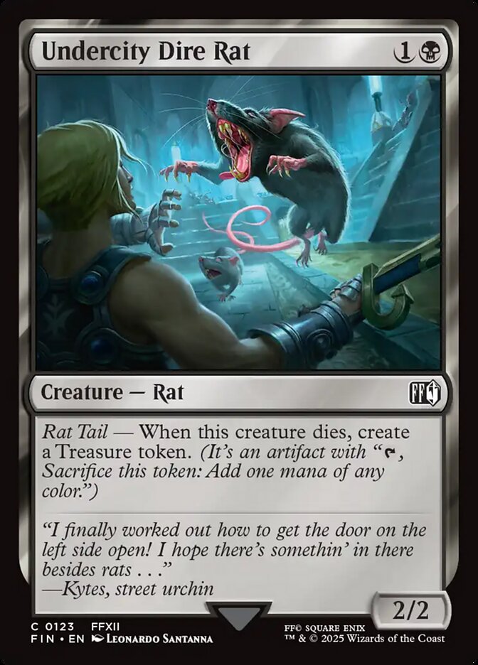 Magic the gathering (Swamp) Undercity Dire Rat #0123 - FINAL FANTASY - MTG Card (English) Common