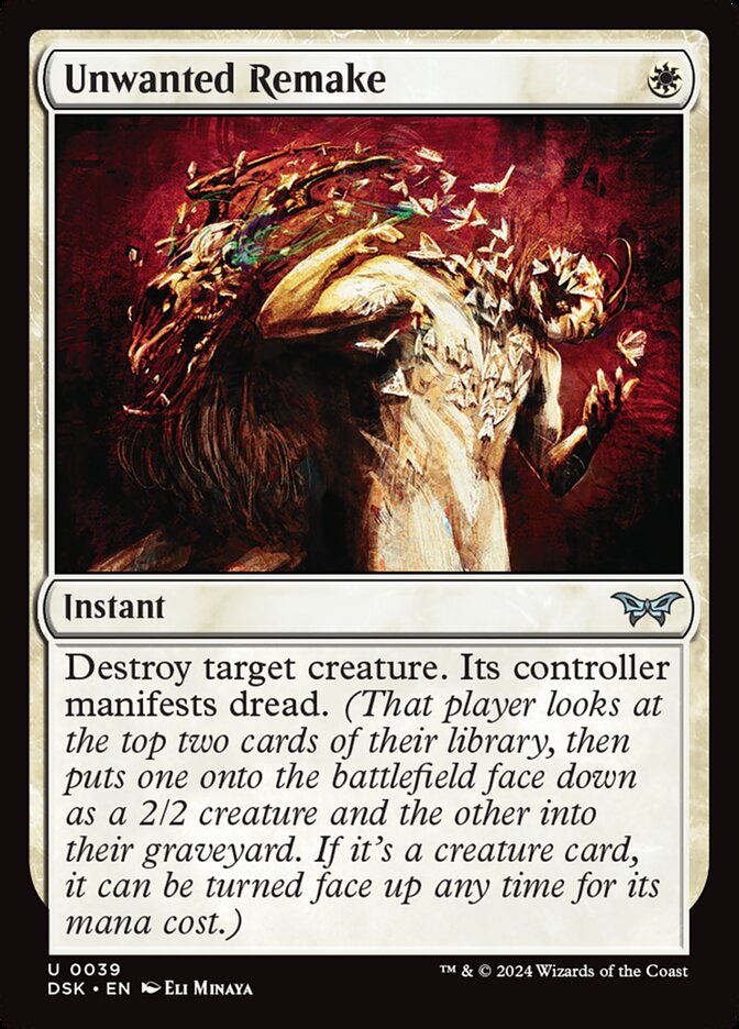 Magic the gathering (Plains) Unwanted Remake #0039 - Duskmourn: House of Horror - MTG Card (English) Uncommon