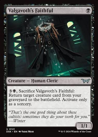 Magic the gathering (Swamp) Valgavoth's Faithful #0121 - Duskmourn: House of Horror - MTG Card (English) Uncommon