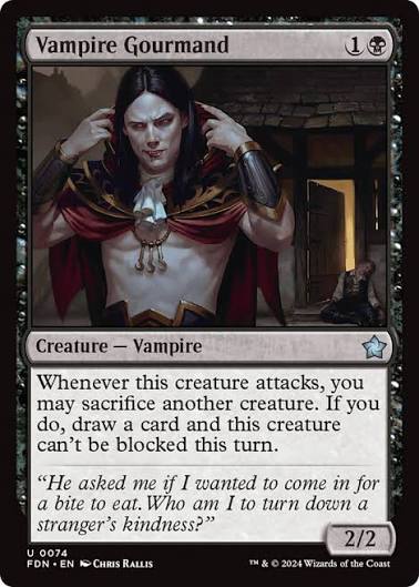 Magic the gathering (Swamp) Vampire Gourmand #0074 - Foundations - MTG Card (English) Uncommon