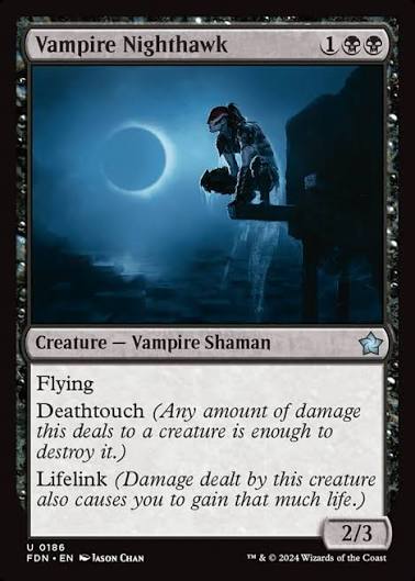 Magic the gathering (Swamp) Vampire Nighthawk #0186 - Foundations - MTG Card (English) Uncommon