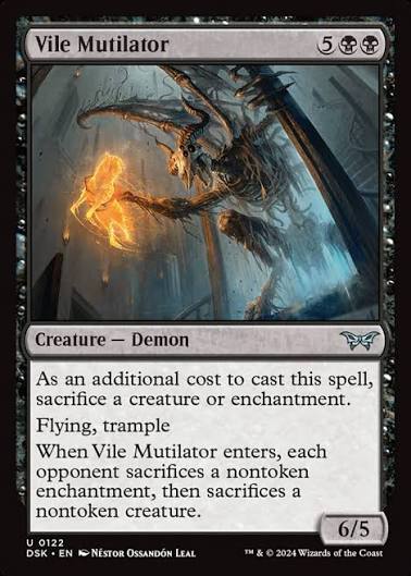 Magic the gathering (Swamp) Vile Mutilator #0122 - Duskmourn: House of Horror - MTG Card (English) Uncommon