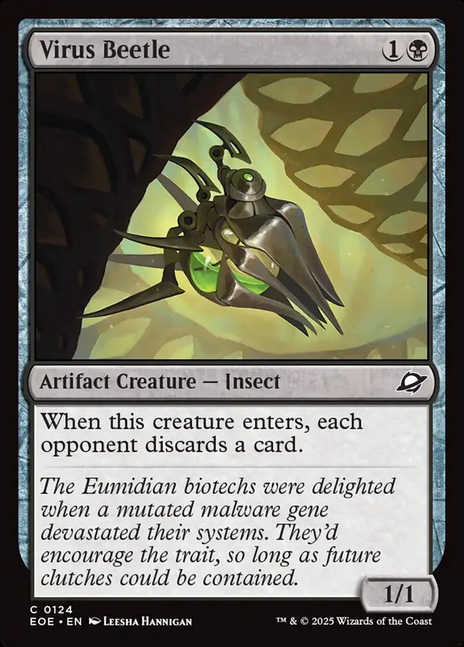 Magic the gathering (Swamp) Virus Beetle #0124 - Edge of Eternities - MTG Card (English) Common