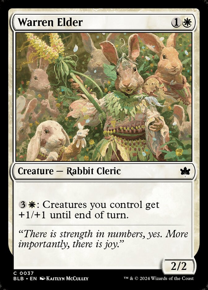 Magic the gathering (Plains) Warren Elder #0037 - Bloomburrow - MTG Card (English) Common