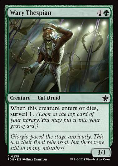 Magic the gathering (Forest) Wary Thespian #0235 - Foundations - MTG Card (English) Common