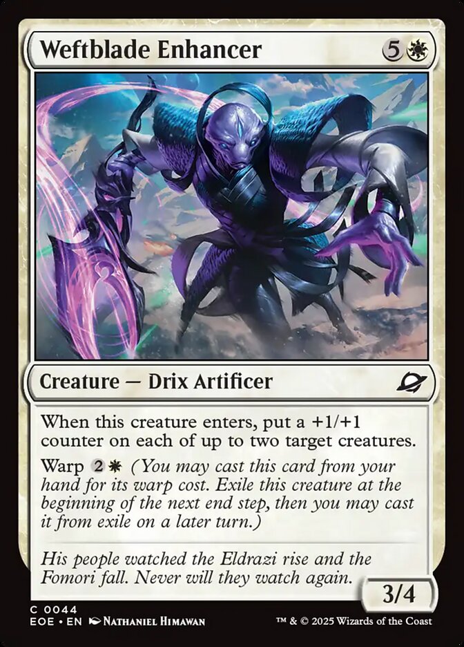 Magic the gathering (Plains) Weftblade Enhancer #0044 - Edge of Eternities - MTG Card (English) Common