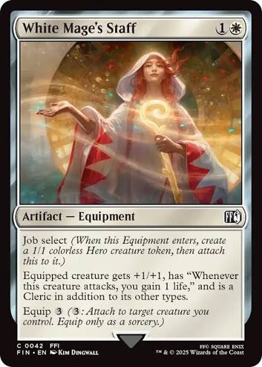 Magic the gathering (Plains) White Mage's Staff #0042 - FINAL FANTASY - MTG Card (English) Common