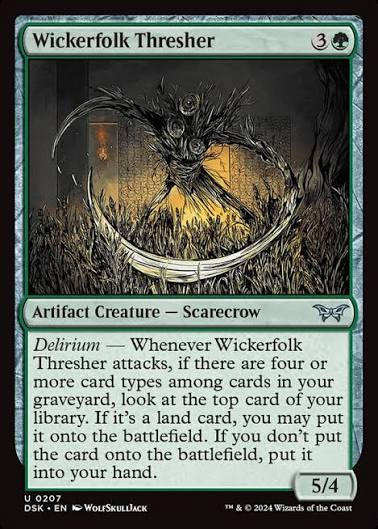Magic the gathering (Forest) Wickerfolk Thresher #0207 - Duskmourn: House of Horror - MTG Card (English) Uncommon