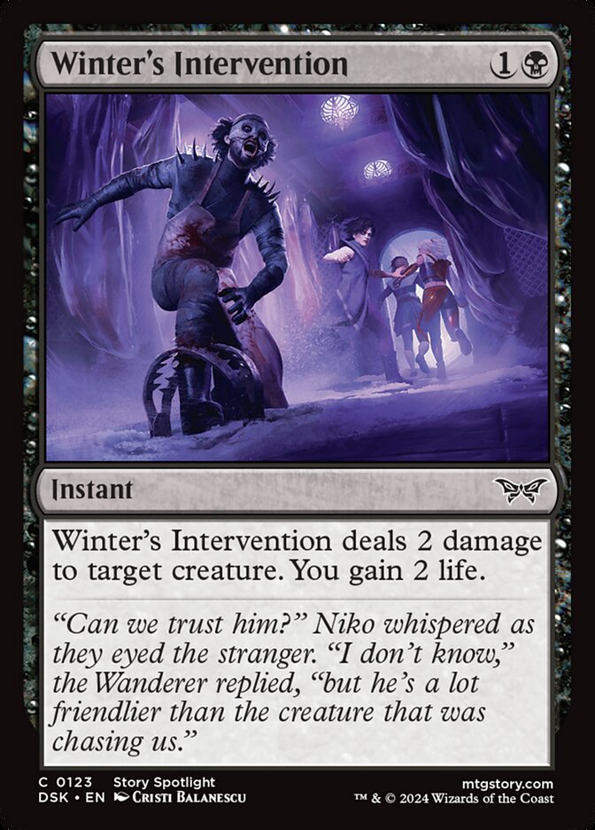 Magic the gathering (Swamp) Winter's Intervention #0123 - Duskmourn: House of Horror - MTG Card (English) common